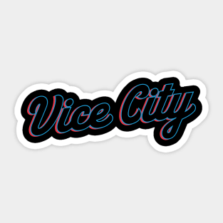 Miami 'Vice City' Neon Baseball Script Fan T-Shirt: Showcase Your Miami Spirit with a Vibrant Baseball Twist! Sticker